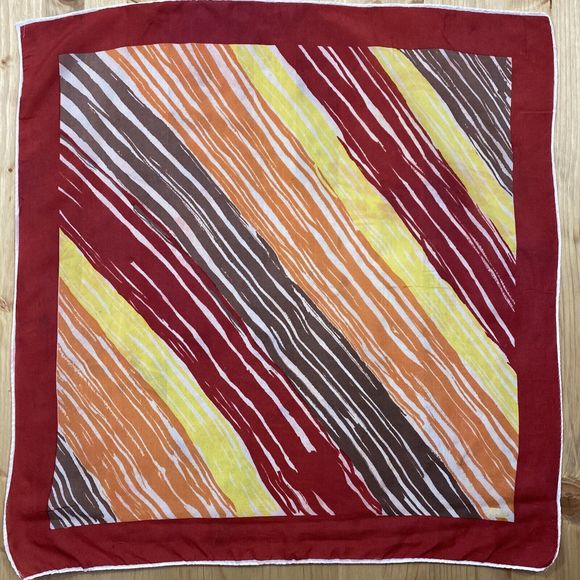 Vtg Robinson Golluber Scarf Twill Silk  Abstract Tiger Print Hankie 21" Square - Picture 1 of 9